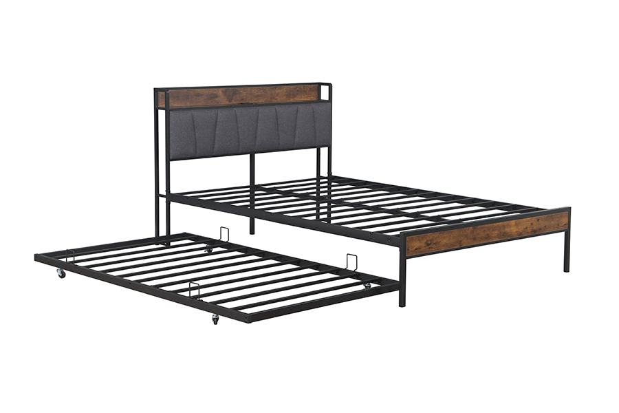 Estrutura de cama em beliche de metal estilo industrial 4550-1U