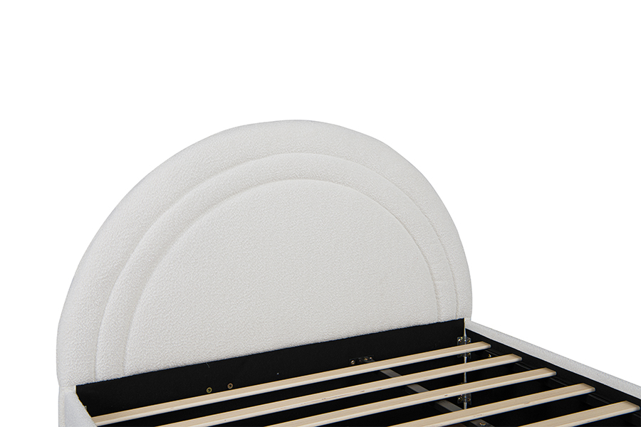 Estrutura de cama curva estofada em beliche 4542 com rodízio