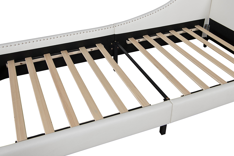 Estrutura de cama de couro estofada em forma de L USB 4546-3U