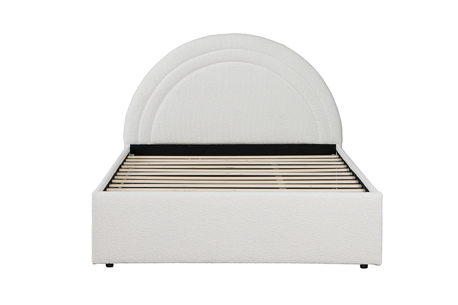 Estrutura de cama curva estofada em beliche 4542 com rodízio