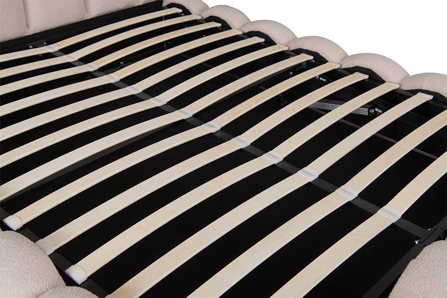 4878G Gavetas Armazenamento Estrutura de cama com estofamento macio 3D em forma de pétala