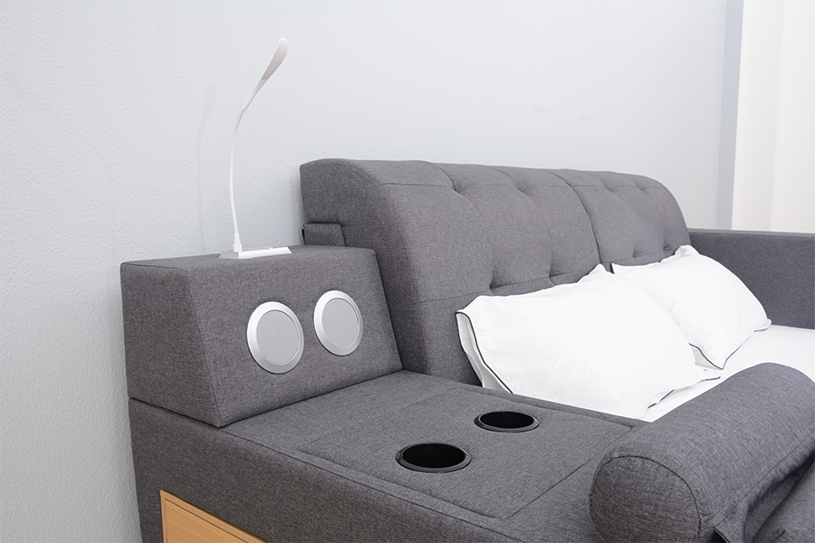Quadro 1550 integrado estofado da cama do lazer do orador de Bluetooth