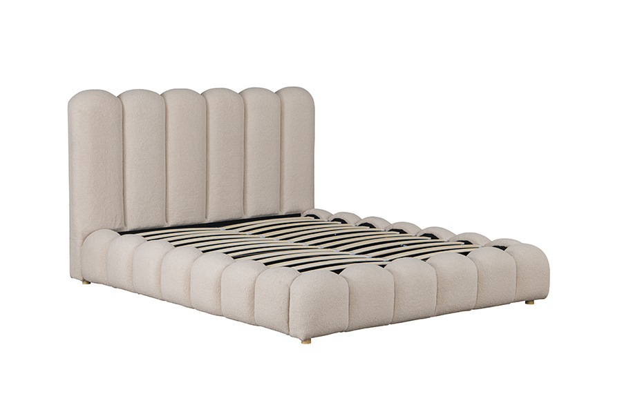 4878G Gavetas Armazenamento Estrutura de cama com estofamento macio 3D em forma de pétala