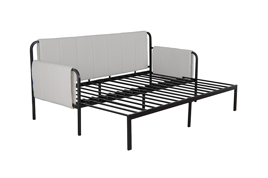 Sofá-cama em tecido de lã de cordeiro 4712