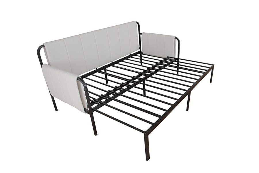 Sofá-cama em tecido de lã de cordeiro 4712