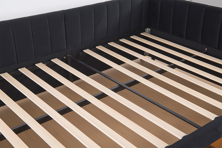 Sofá-cama de veludo com armazenamento 4856D para espaços pequenos