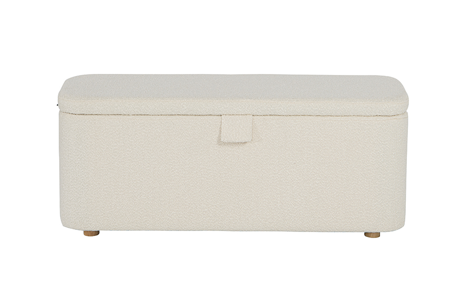 Caixa otomana estofada de lã de cordeiro WSS977