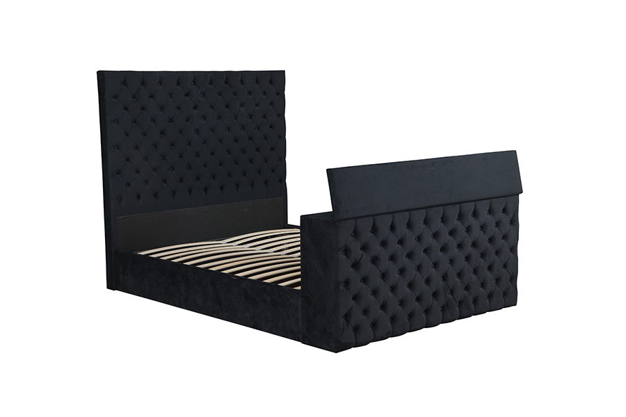 Cama motorizada com suporte de TV elevável 4652BG para quartos pequenos