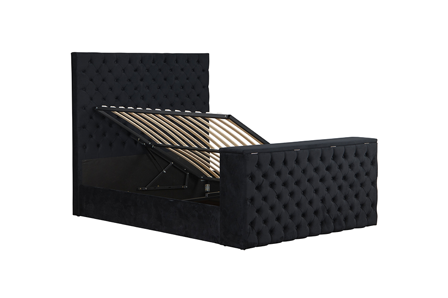 Cama motorizada com suporte de TV elevável 4652BG para quartos pequenos