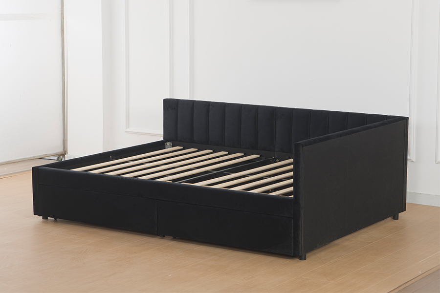 Sofá-cama de veludo com armazenamento 4856D para espaços pequenos