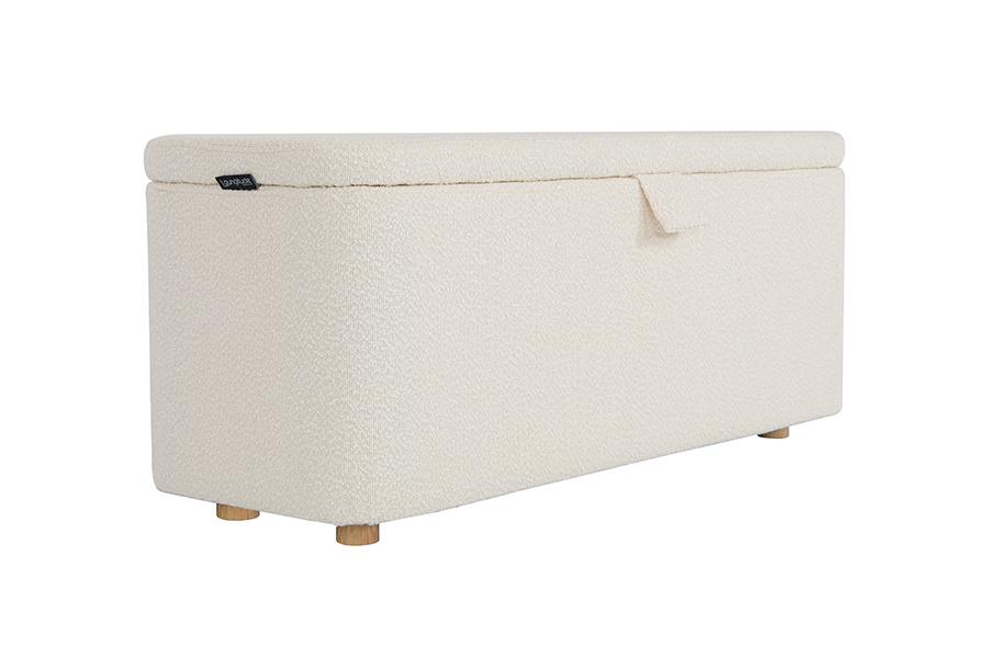 Caixa otomana estofada de lã de cordeiro WSS977
