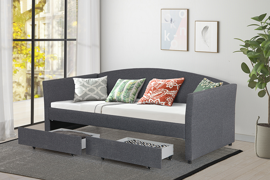 Sofá-cama de armazenamento de algodão e linho adequado para a pele 4271D