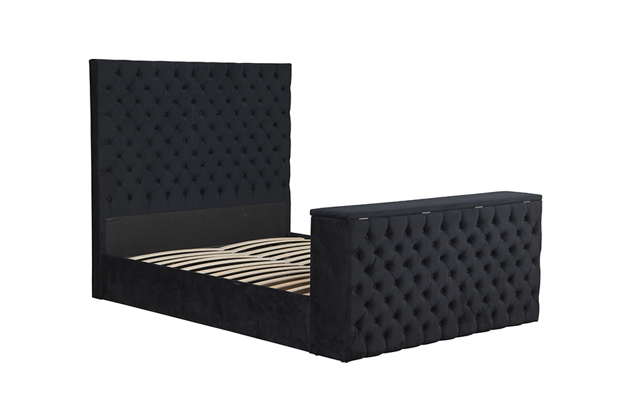 Cama motorizada com suporte de TV elevável 4652BG para quartos pequenos