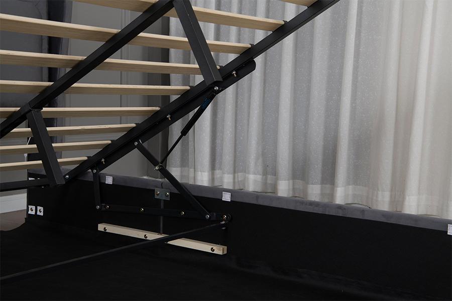 5005-1-3GU Estrutura da cama de armazenamento hidráulico estofada ajustável e ecológica