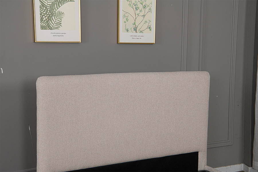 quadro hidráulico estofado da cama do armazenamento da tela 5017G bege moderna