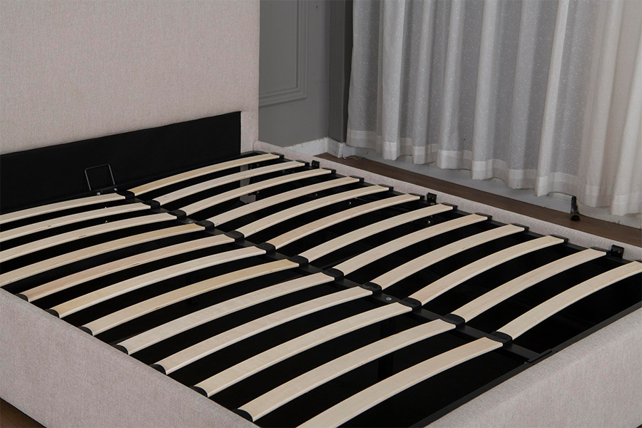 quadro hidráulico estofado da cama do armazenamento da tela 5017G bege moderna