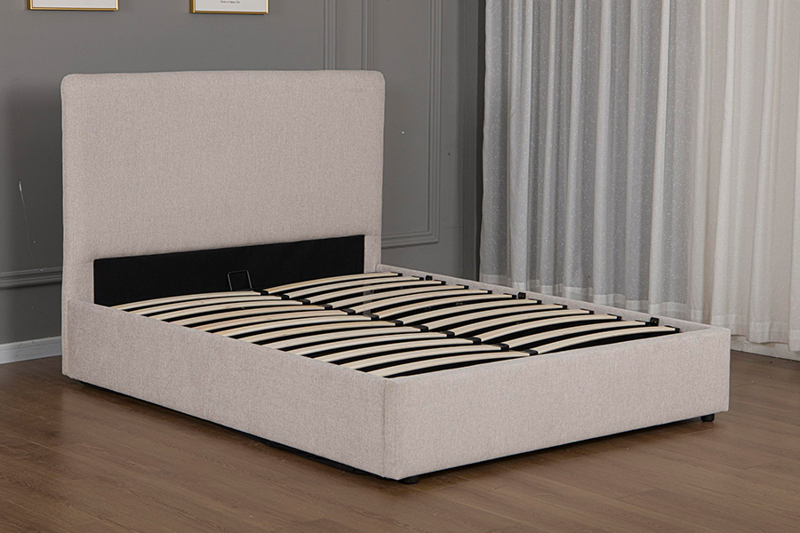 quadro hidráulico estofado da cama do armazenamento da tela 5017G bege moderna