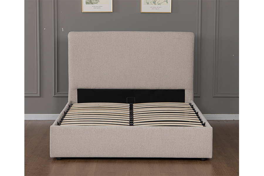 quadro hidráulico estofado da cama do armazenamento da tela 5017G bege moderna