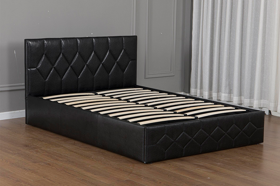 5031G Sem pé de cama em forma de diamante Estrutura de cama estofada USB