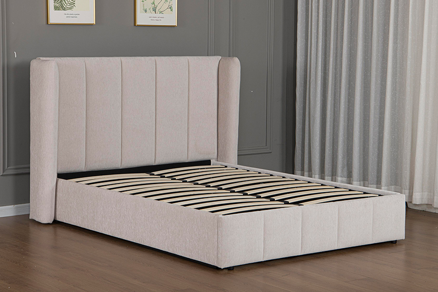 Estrutura de cama de armazenamento hidráulico estofada em couro PU de boa qualidade 5001G