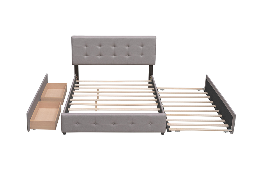 Quadro estofado da cama do trundle da durabilidade N15 beliche dobro ajustável