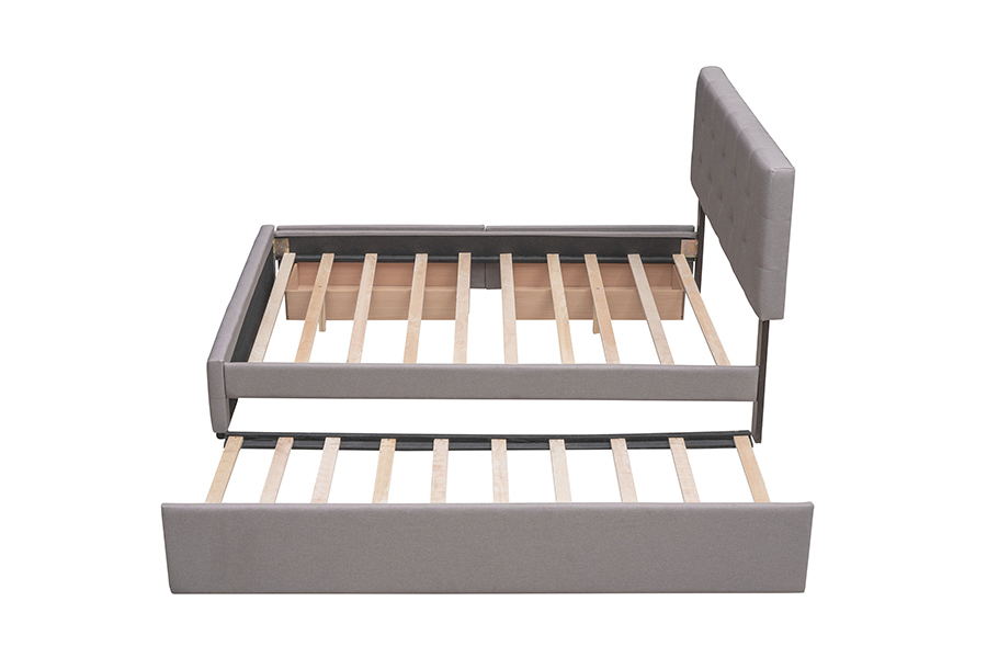 Quadro estofado da cama do trundle da durabilidade N15 beliche dobro ajustável