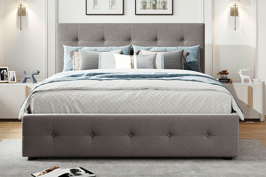 Quadro estofado da cama do trundle da durabilidade N15 beliche dobro ajustável