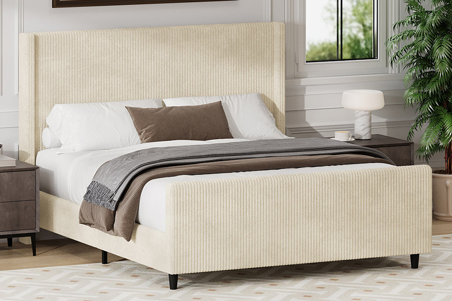 N12 Wingback ajustável fácil de desmontar estrutura de cama estofada