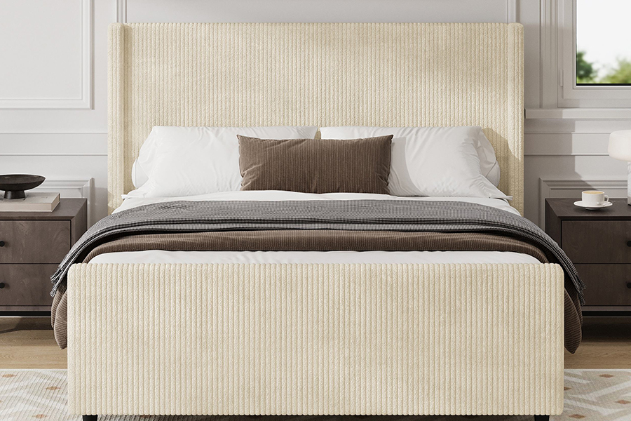 N12 Wingback ajustável fácil de desmontar estrutura de cama estofada