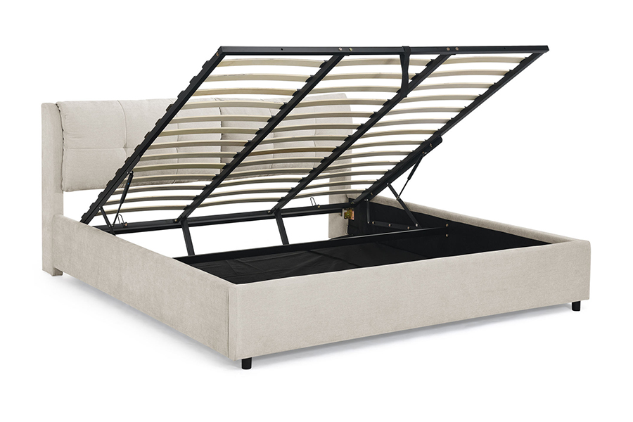 Estrutura de cama de armazenamento estofada ecologicamente correta e durável N10