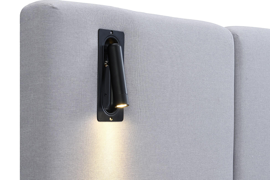 N1 obscuridade - quadro estofado da cama do diodo emissor de luz resistente da veneziana da tela durável cinzenta