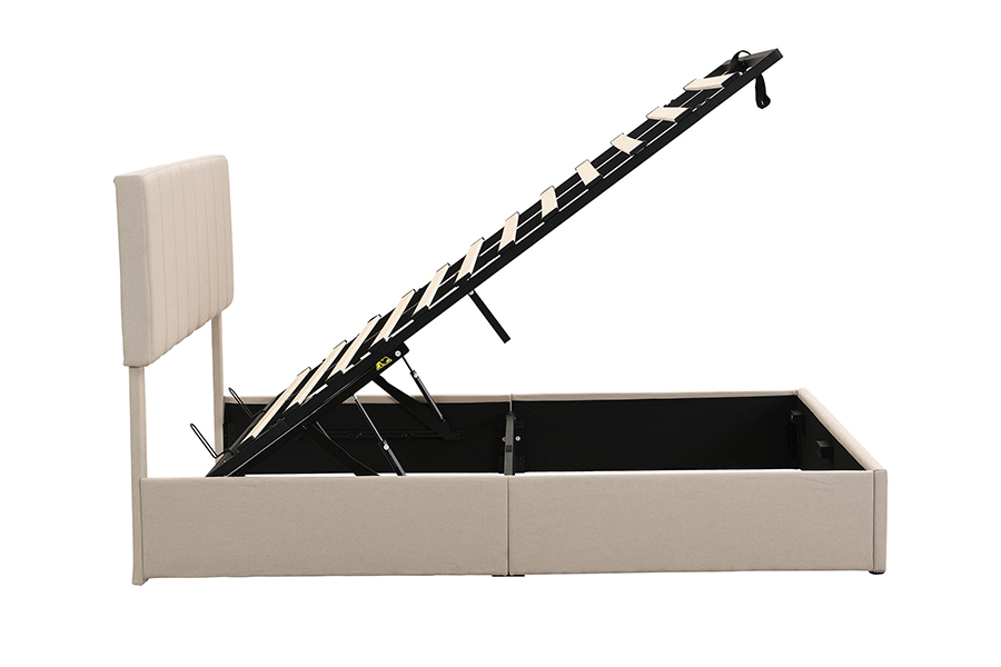 N19 cabeceira tufada listrada vertical quadros de cama estofados de armazenamento
