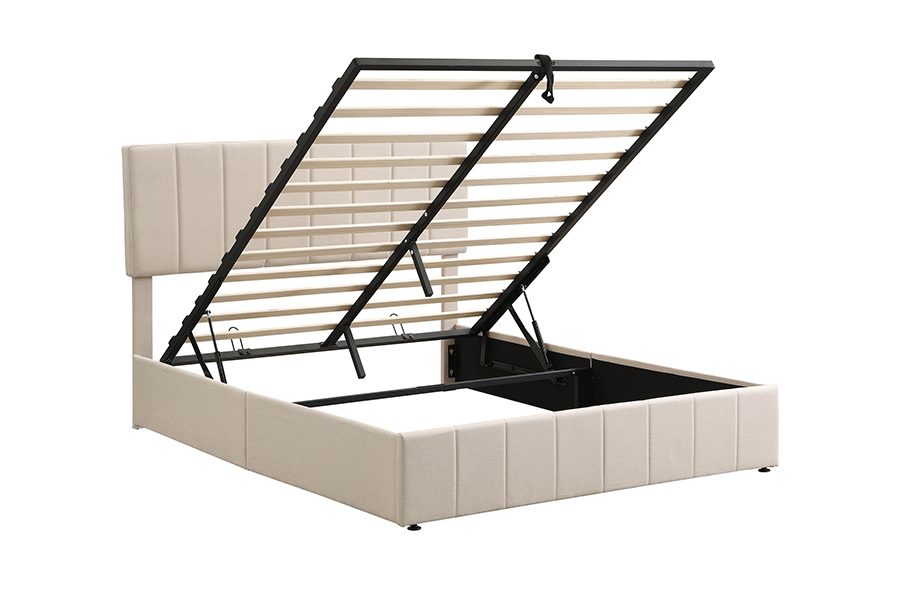 N19 cabeceira tufada listrada vertical quadros de cama estofados de armazenamento