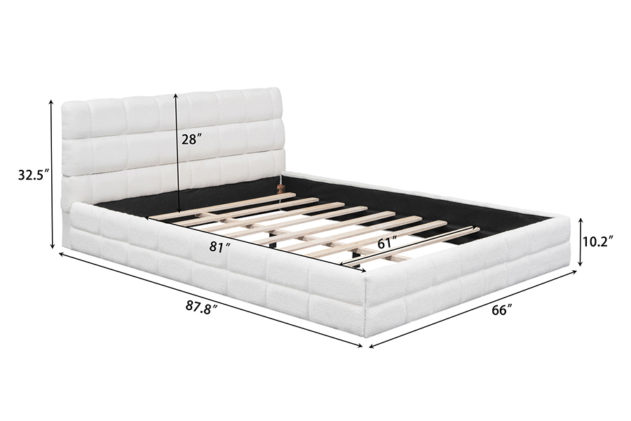Quadro estofado beliche da cama do trundle da cama de plataforma ajustável da tela da peluche do luxuoso N20
