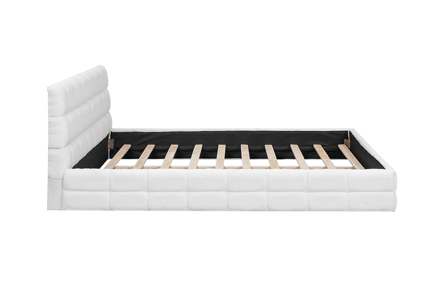 Quadro estofado beliche da cama do trundle da cama de plataforma ajustável da tela da peluche do luxuoso N20