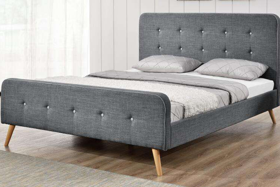 Cama estofada de alta durabilidade do quadro de cama de tecido de linho 1161