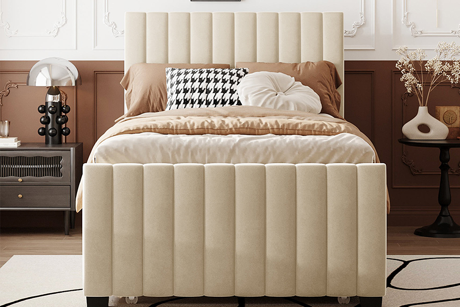 Quadro de cama estofado beliche ecológico durável N9