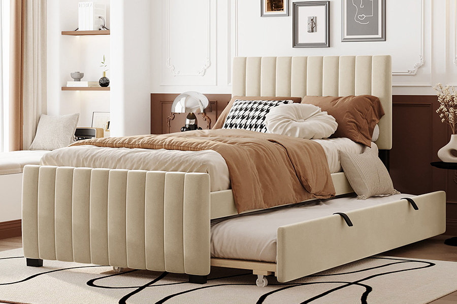 Quadro de cama estofado beliche ecológico durável N9