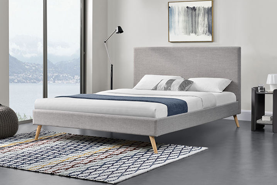 1281 Cabeceira simples em tecido Cama estofada