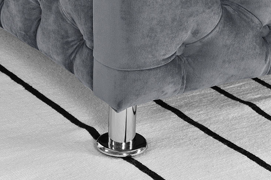 Cama estofada com estofamento em tecido de estilo luxuoso 1268