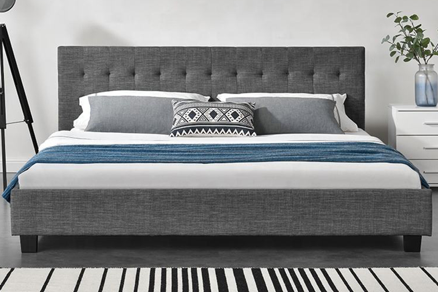 Cama estofada com decoração moderna em estilo painel 1257