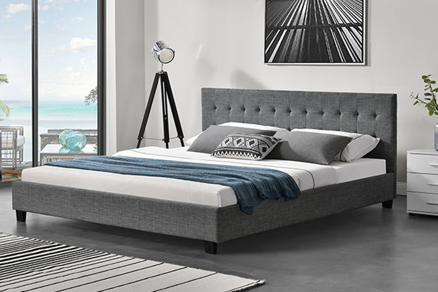 Cama estofada com decoração moderna em estilo painel 1257