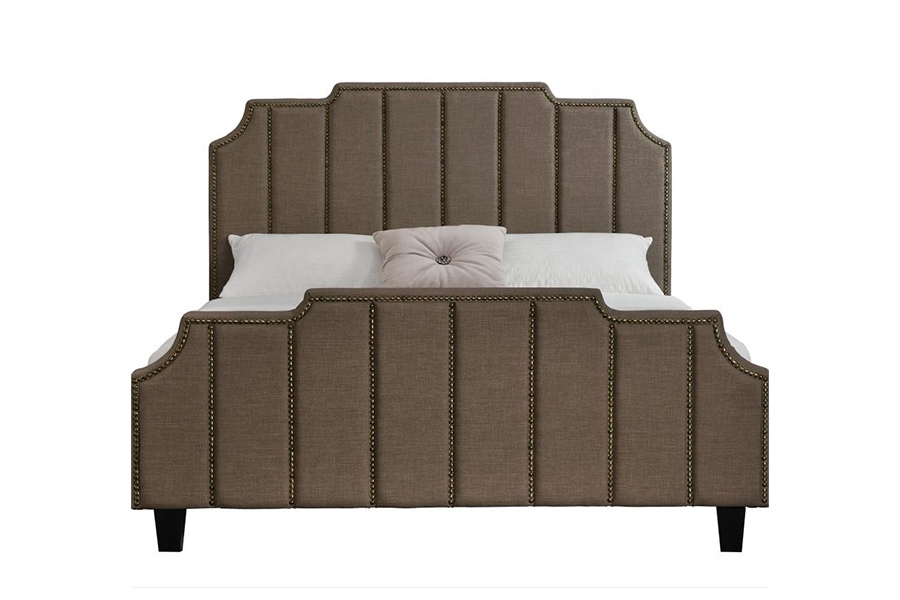Cama estofada com estrutura de cama de casal em tecido de veludo 1205