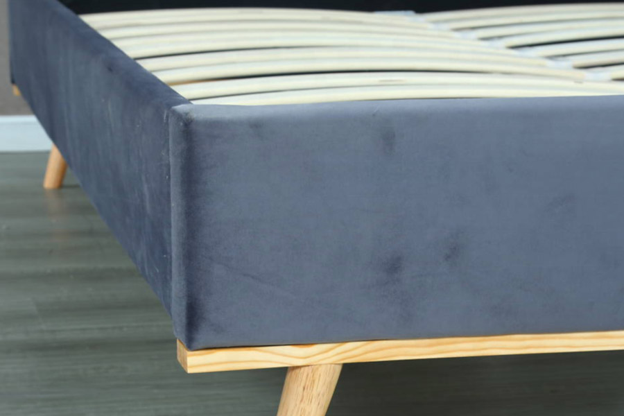 1457 Cama estofada de veludo com design simples e moderno mais recente