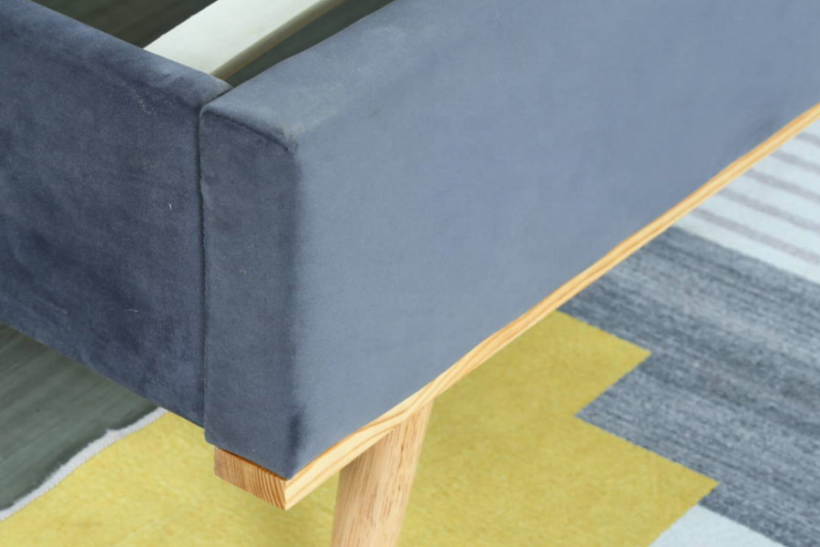 1457 Cama estofada de veludo com design simples e moderno mais recente