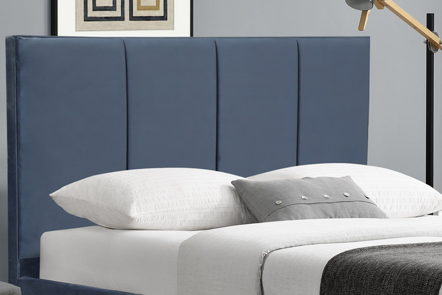 1457 Cama estofada de veludo com design simples e moderno mais recente