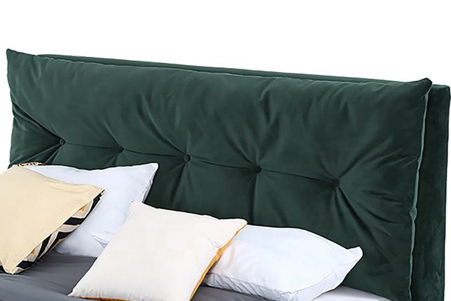 Cama estofada em tecido de veludo de estilo simples e moderno 1392