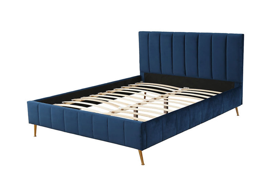Cama de casal estilo moderno 1382 cama estofada em madeira maciça