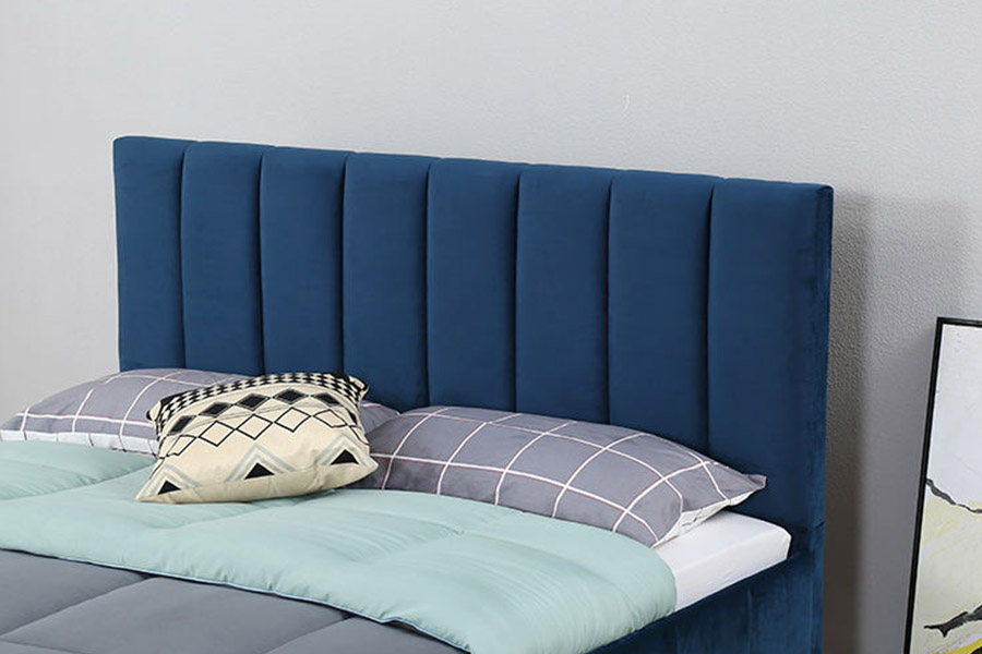 Cama de casal estilo moderno 1382 cama estofada em madeira maciça