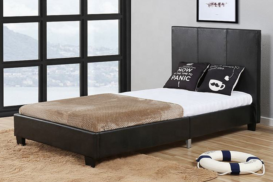 1381 Cama de solteiro moderna de madeira para crianças